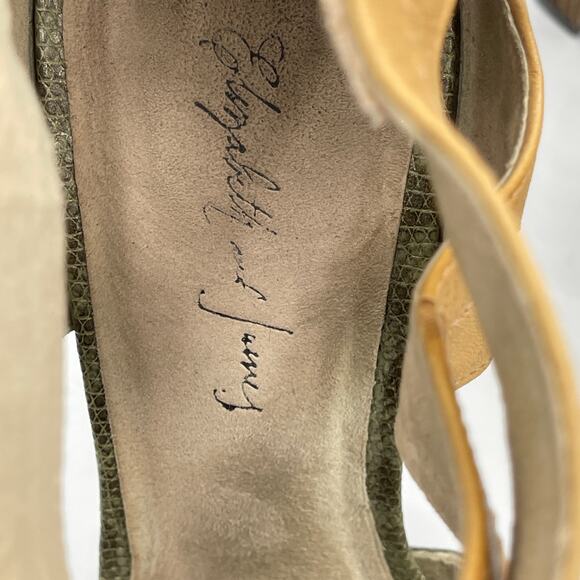 Elizabeth and James Platform Leather Colorblock Pattern Pumps Vero Cuoio 7B - Picture 6 of 12